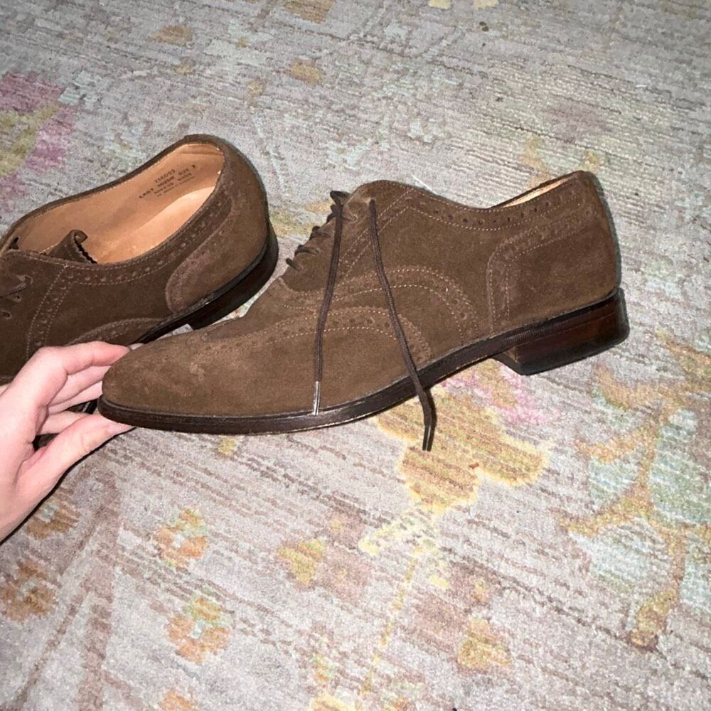 Loake suede brown Oxford dress shoes sz 7 - Picture 4 of 5